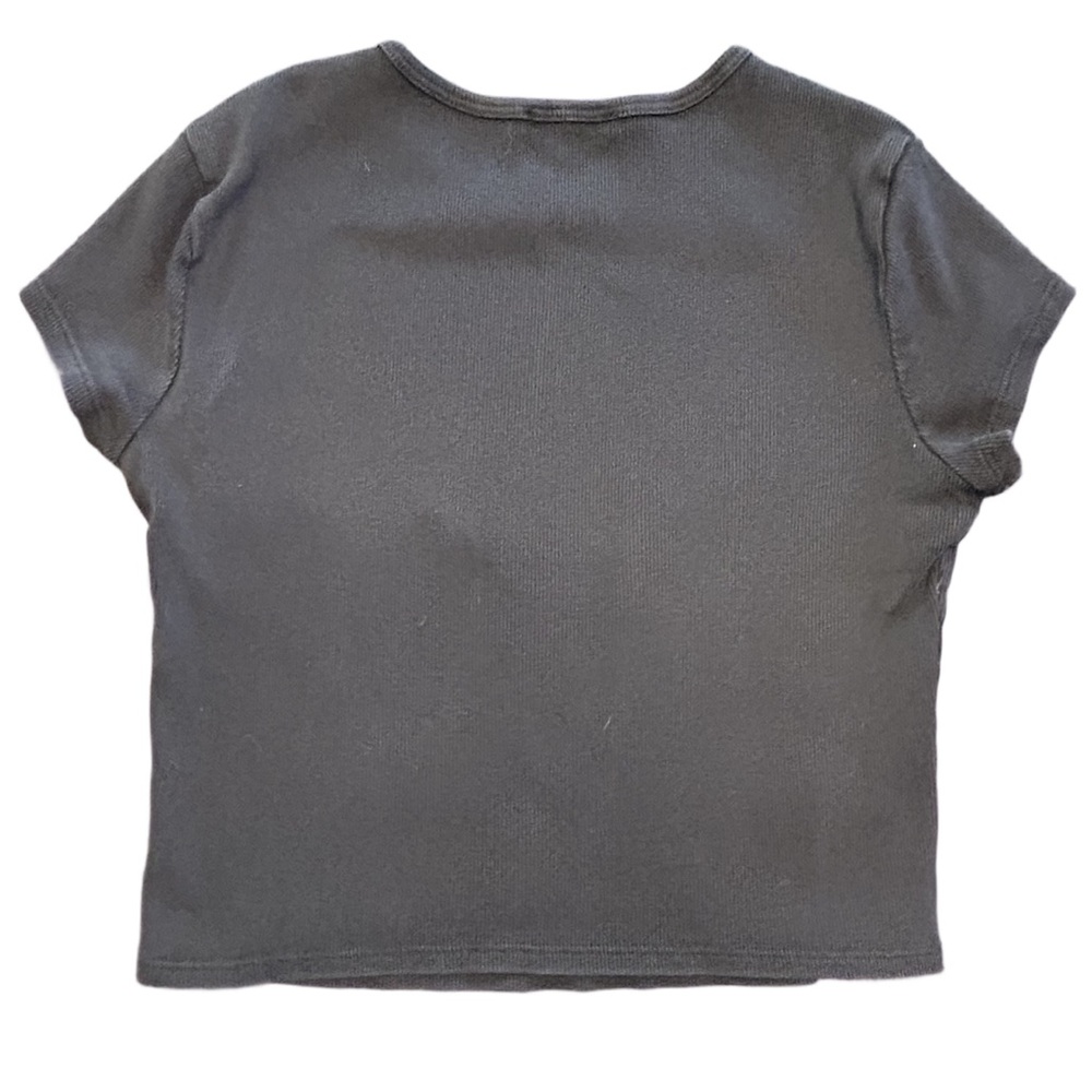SOLD ****Reformation simple plain black short sleeve ribbed cropped top M - Picture 6 of 10